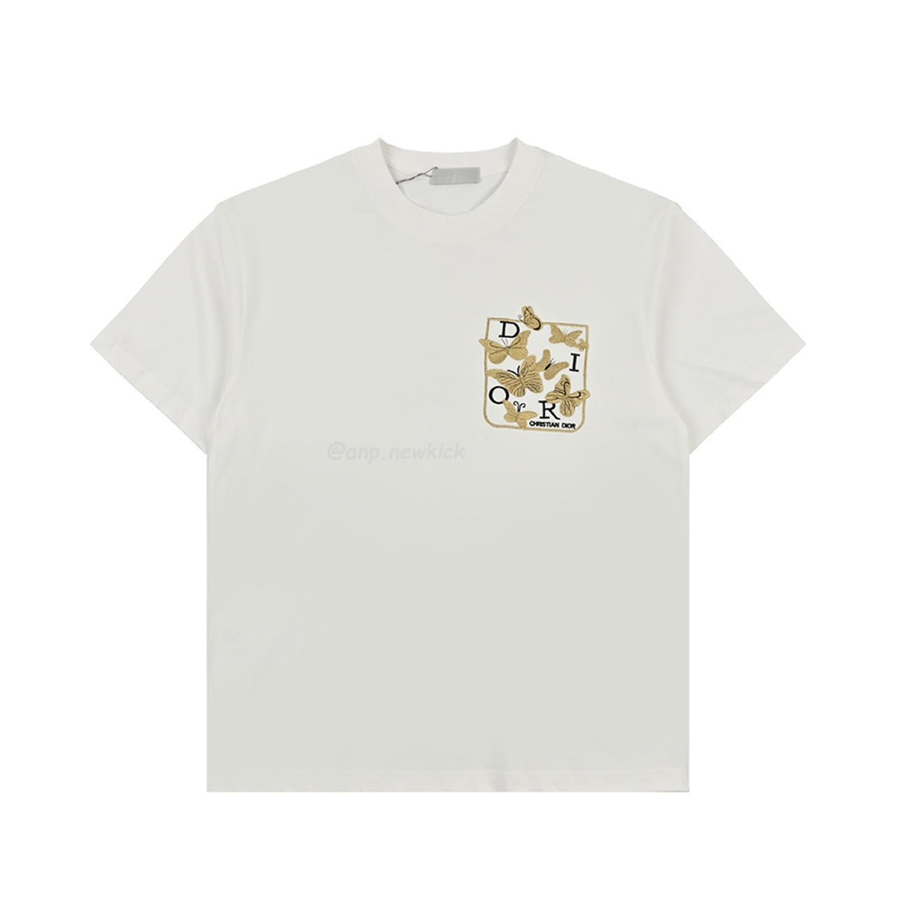 Dior Cd 3d Butterfly Letter Embroidered Pocket Short Sleeve T Shirt (3) - newkick.org